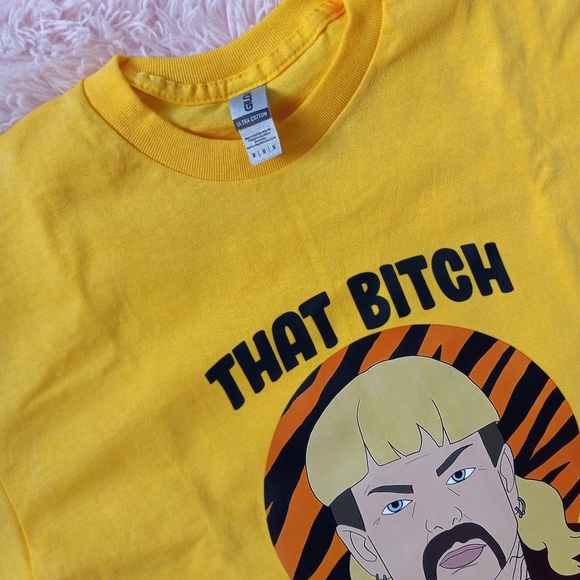 😵Joe exotic🐯 ooak nwot custom meme tee! Carole Baskin did it! Lmao! ☠ - Picture 9 of 9